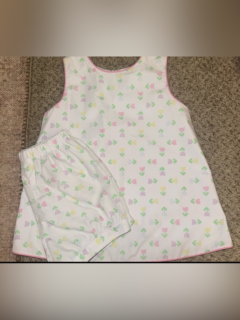 Mint Magnolia Girls Tulip Bloomer Short Set Size 7 Pastel Floral Outfit